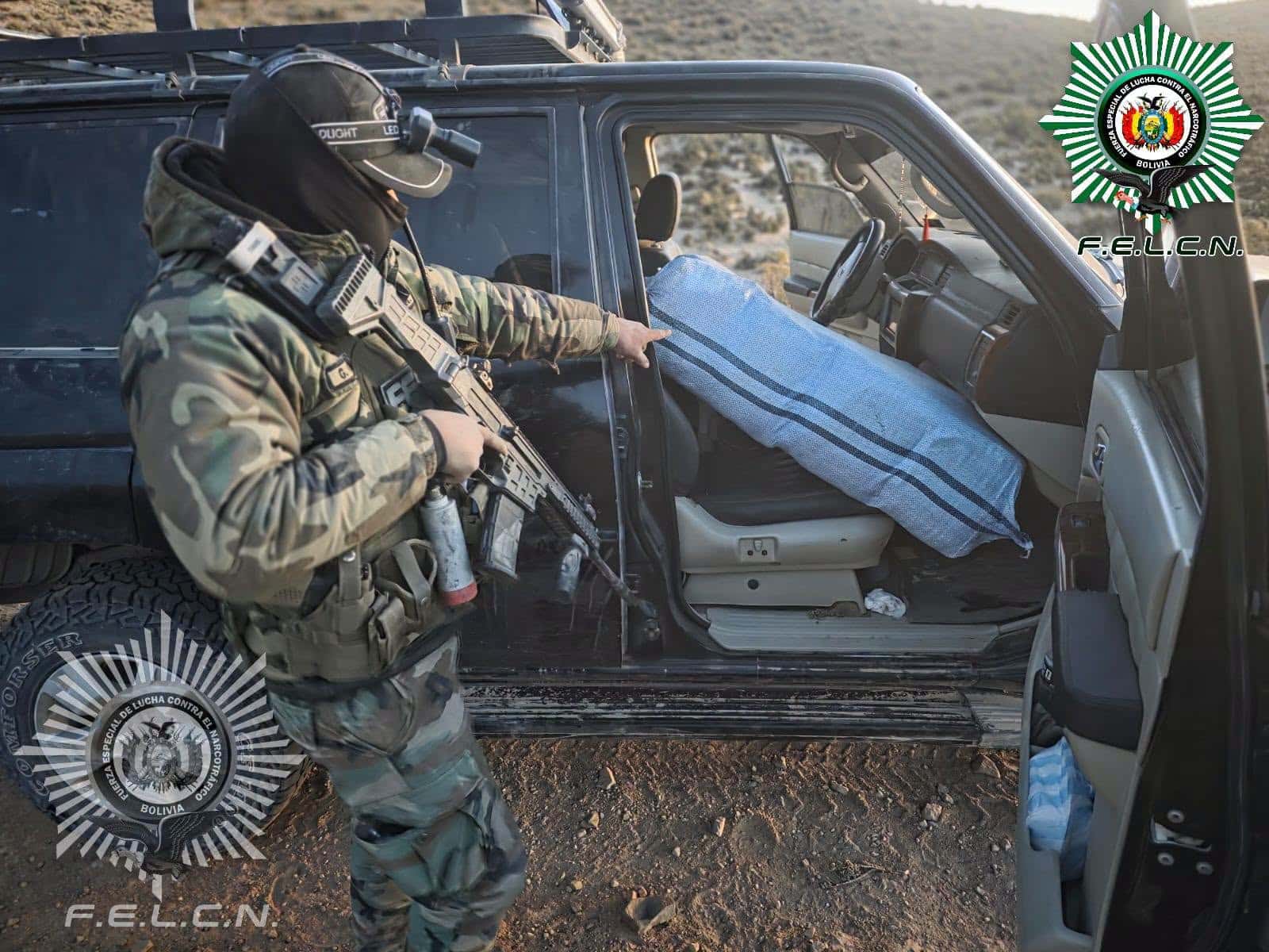 Secuestran 840 paquetes de marihuana y aprehenden a una persona en la frontera con Chile Foto: FELCN