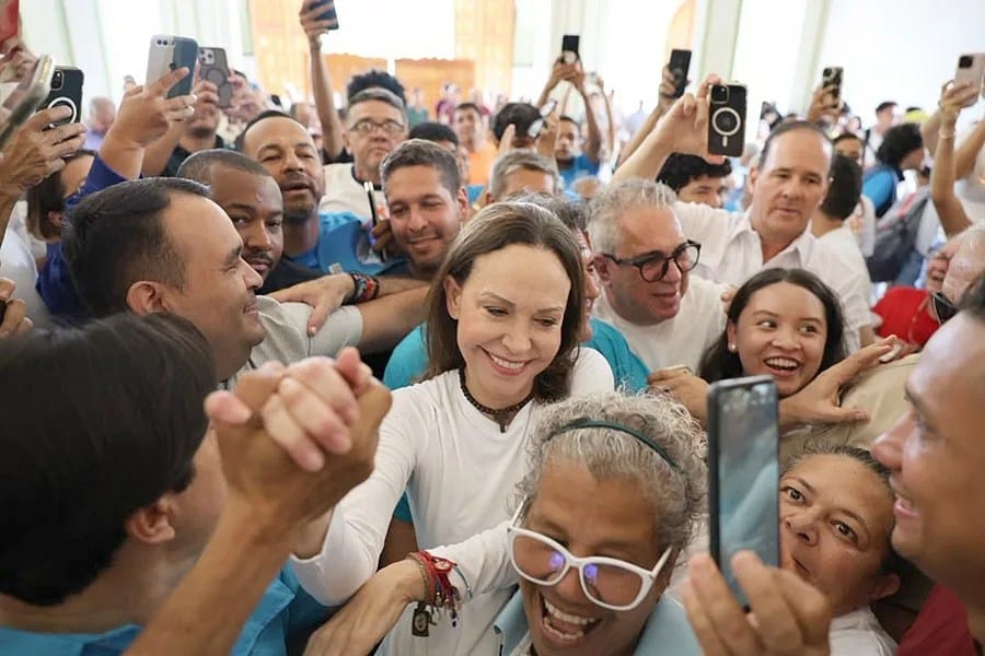 María Corina Machado regresa a Venezuela y reaparece públicamente en el estado Lara Foto: EFE