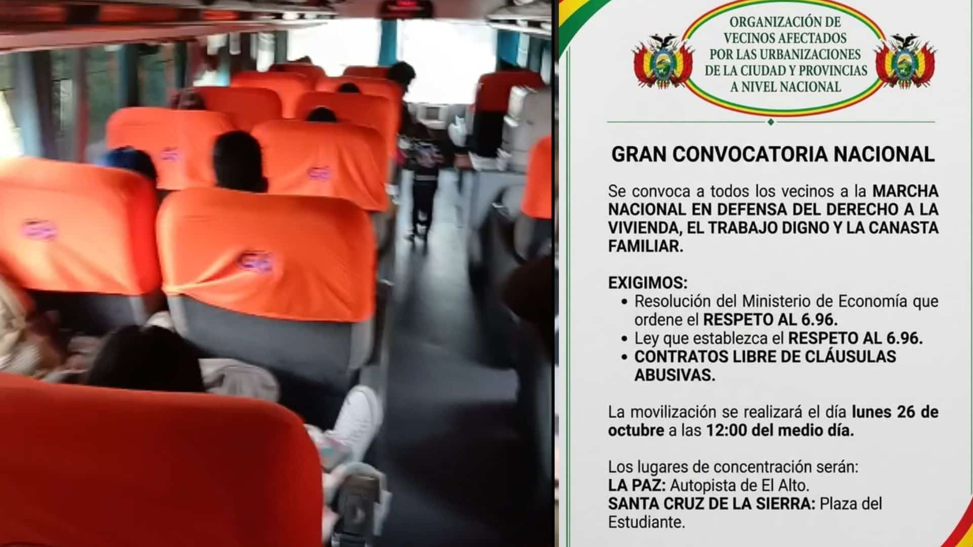 Organizaciones cruceñas marchan en La Paz por la vivienda y amenazan con huelga de hambre